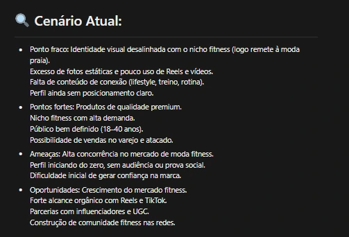 Cenário atual, forças, ameaças e oportunidades que orientaram a estratégia